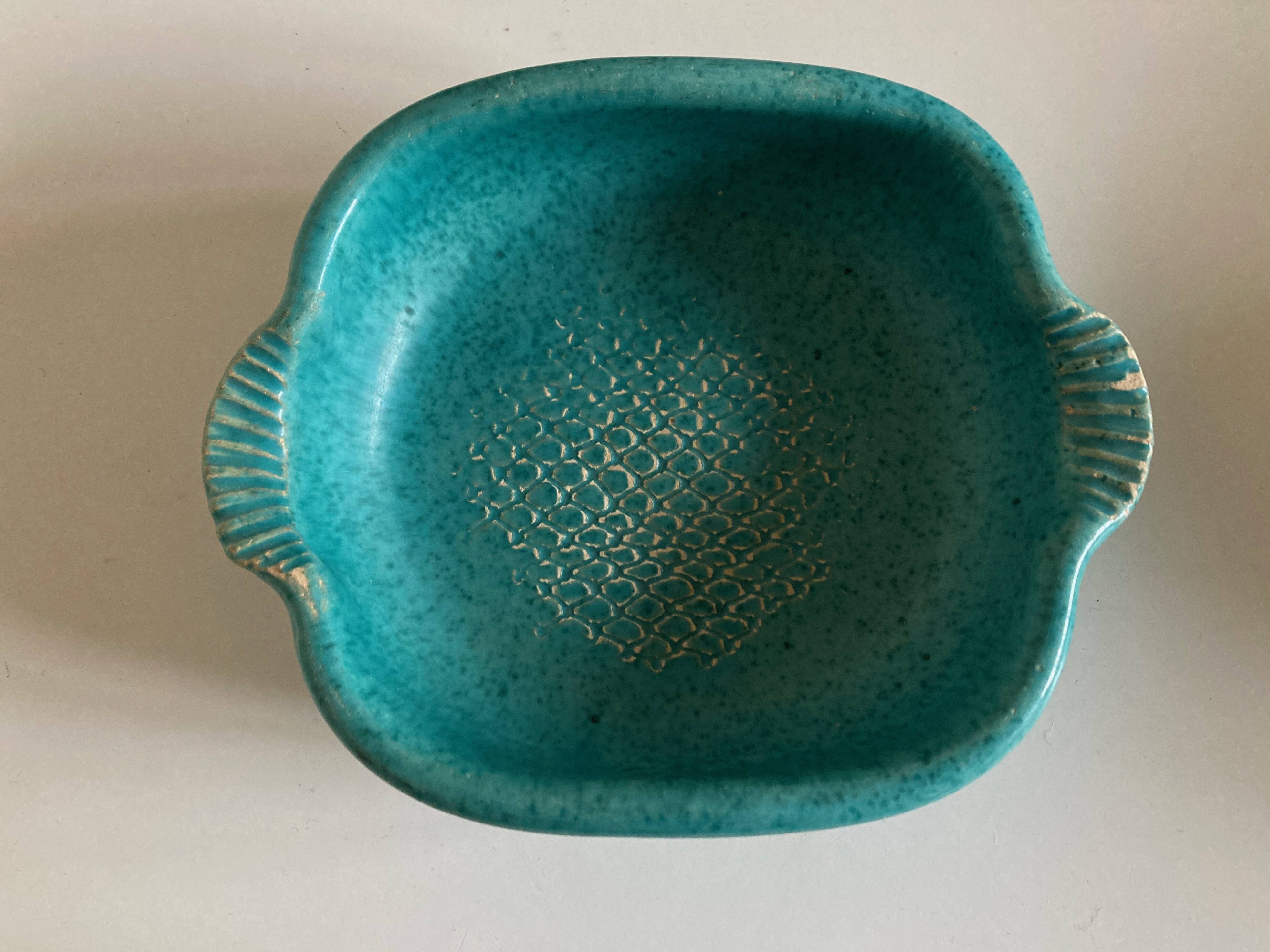 Vallauris turquoise fish ceramic 1950