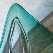 Large amber and green glass cup