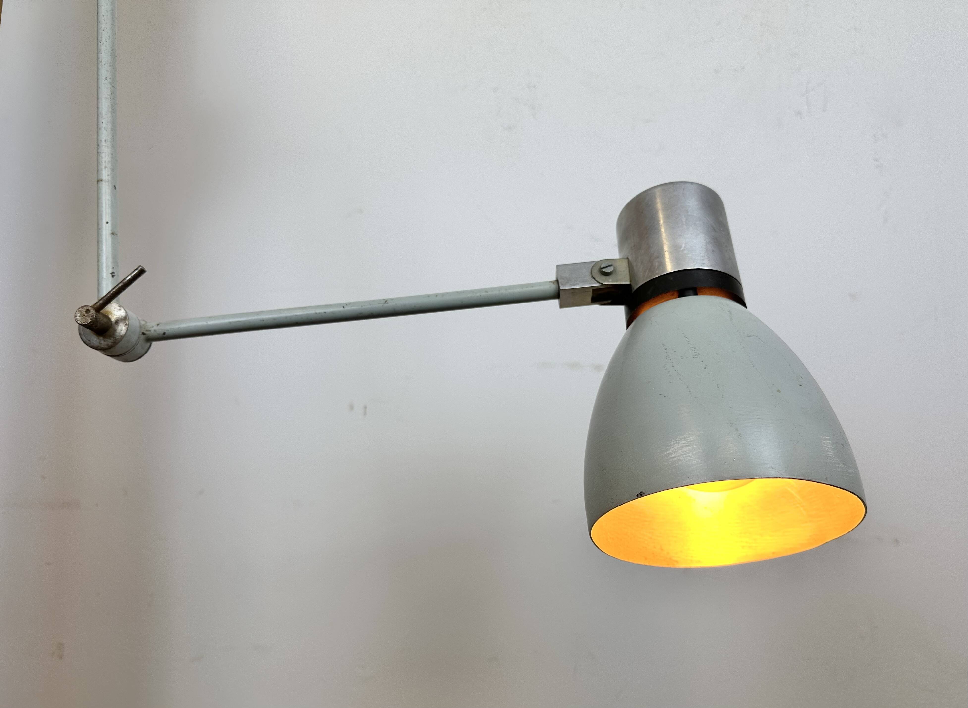 Grey Industrial Wall Lamp from Elektrosvit, 1970s