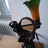 Art Nouveau lamp with mirror