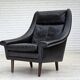 Fauteuil danois en cuir par Aage Christensen, années 1960