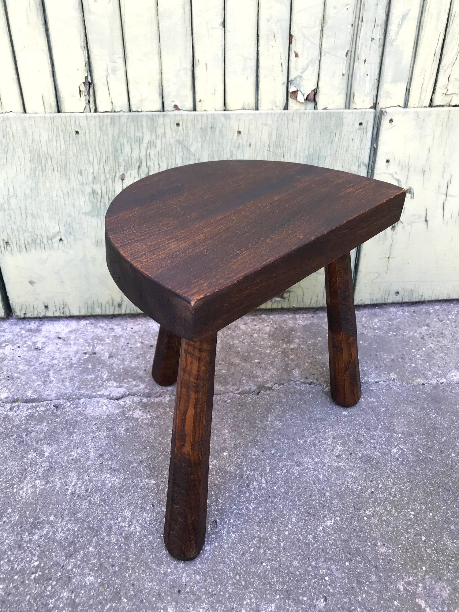 Vintage solid wood tripod stool