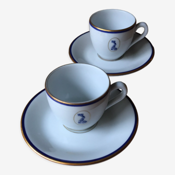 Lot de 2 tasses à café Bernardaud vintage