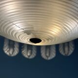 Lustre fontaine vénitien en verre de Murano incolore vert 1940