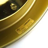 Mid Century Glashütte Limburg Ceiling Lamp Glass & Brass Germany 1960