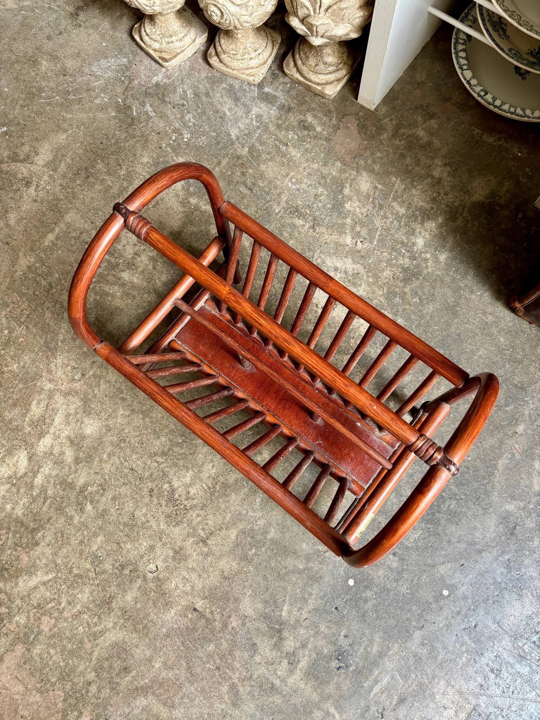 Dark bamboo magazine rack