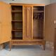 Armoire chêne et rotin vintage