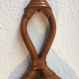 Vintage rattan mirror 19x40cm