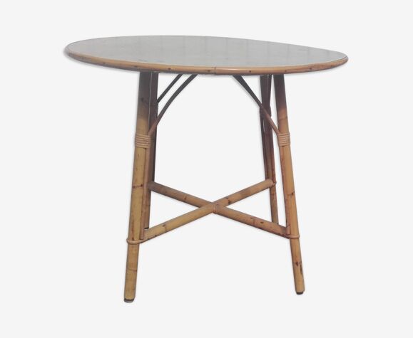 Table vintage en rotin