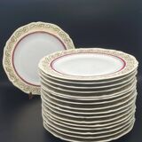 Limoges plates with gilding and burgundy rim – 1024DA3