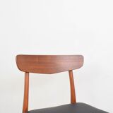 Danish teak & leather dining chairs from falstrup mobler, 1960