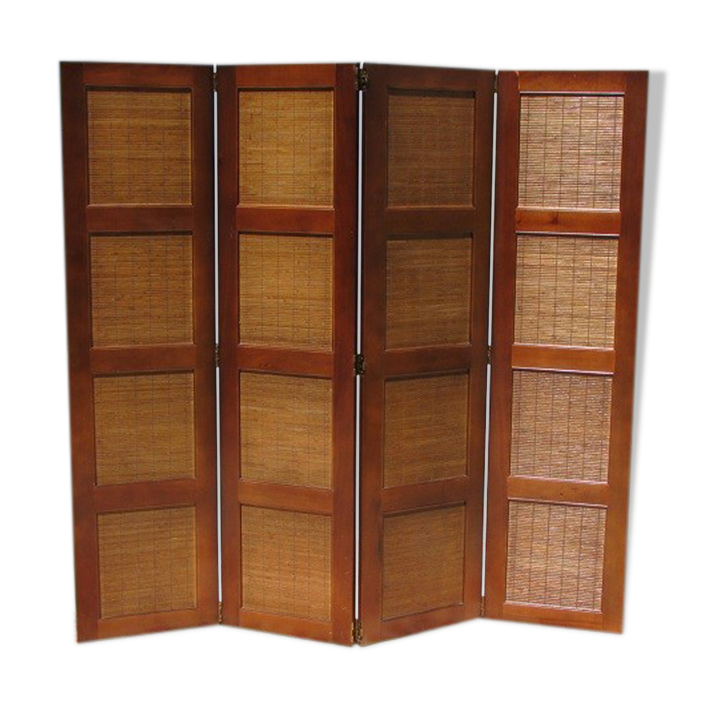Screen 4 leaves in cherry and bamboo