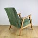 Fauteuil classique en bois clair structurel vert olive