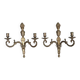 Pair of Mid-Century Gustavian Brass Wall Sconces