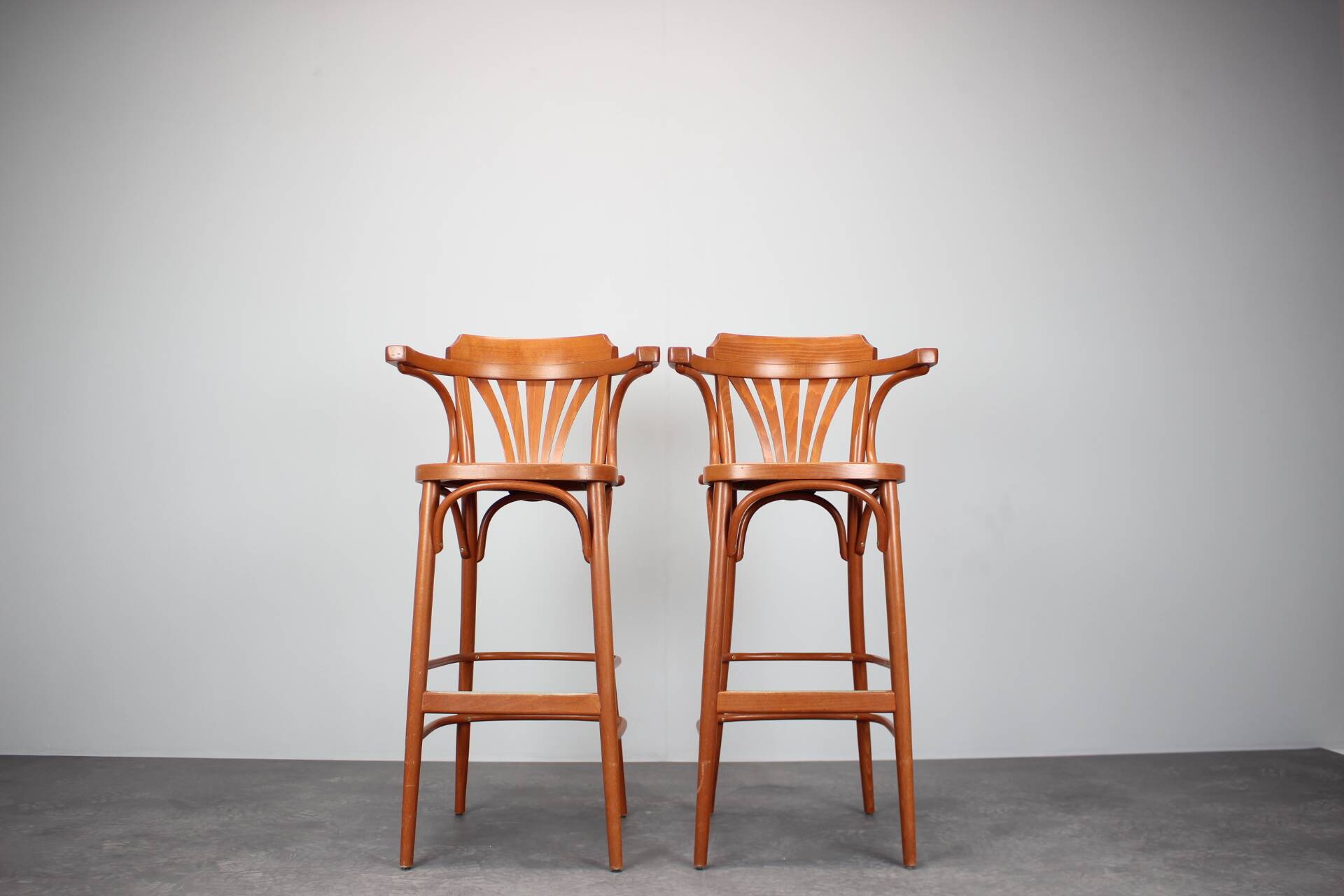 Set of 2 Vintage Bar Stools by TON, 1980