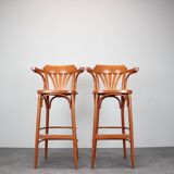 Set of 2 Vintage Bar Stools by TON, 1980