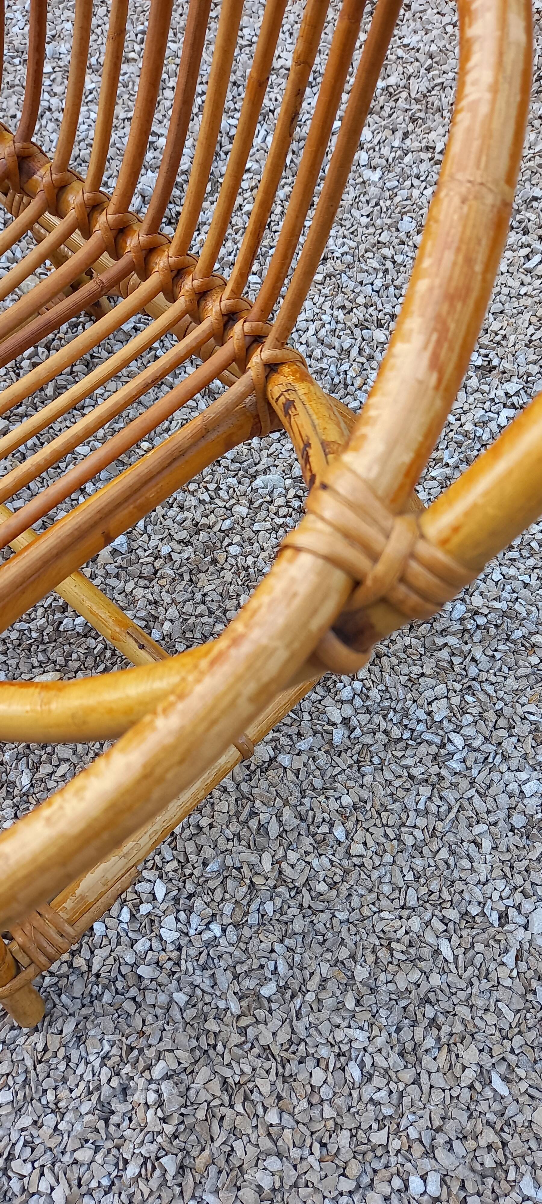 Pair of rattan basket armchairs 60s