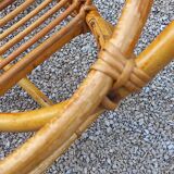 Pair of rattan basket armchairs 60s