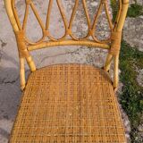 set of 4 vintage bamboo and rattan chairs