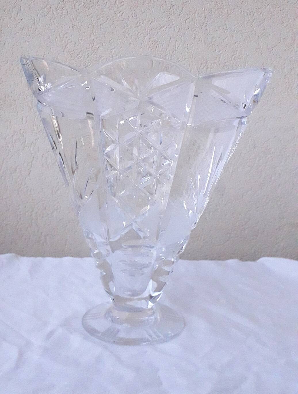 Cut crystal vase