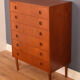 Restored Danish Teak Retro 1960s Tall Chest Of Drawers