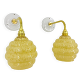 Appliques vintage en verre de Clichy