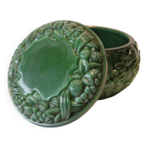 Art Deco box in malachite glass in the style of Schlevogt/collection Ingrid