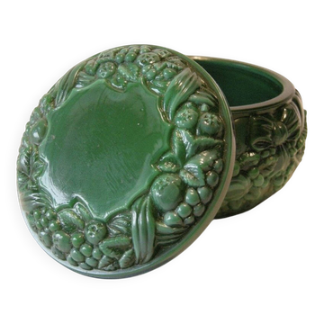Boîte Art déco en verre malachite de style Schlevogt/collection Ingrid