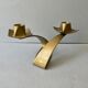 Double brass candle holder