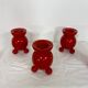 Set of 4 Swedish wooden candlesticks – 1950s