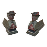 Pair of fireplace andirons