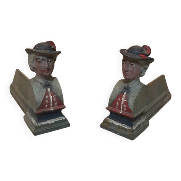 Pair of fireplace andirons