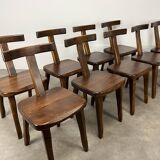 9 brutalist T chairs by Aranjou, Olavi Hänninen