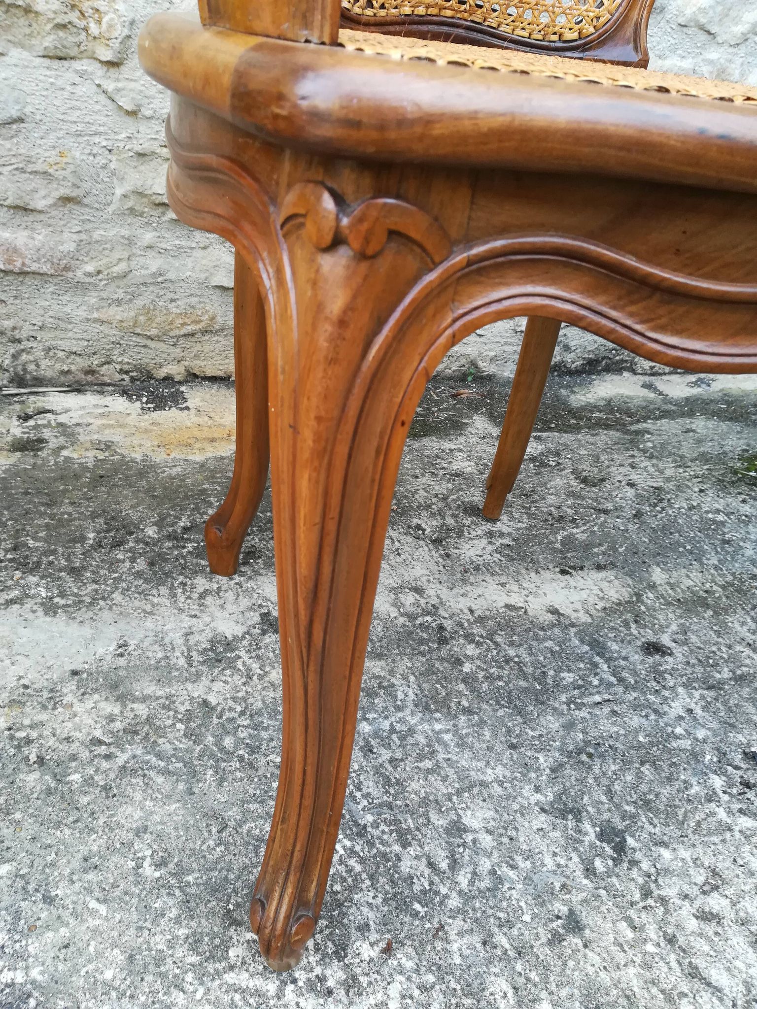 Caned armchairs in Louis XV style