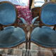 Pair of blue cabriolet armchairs Louis XVI style