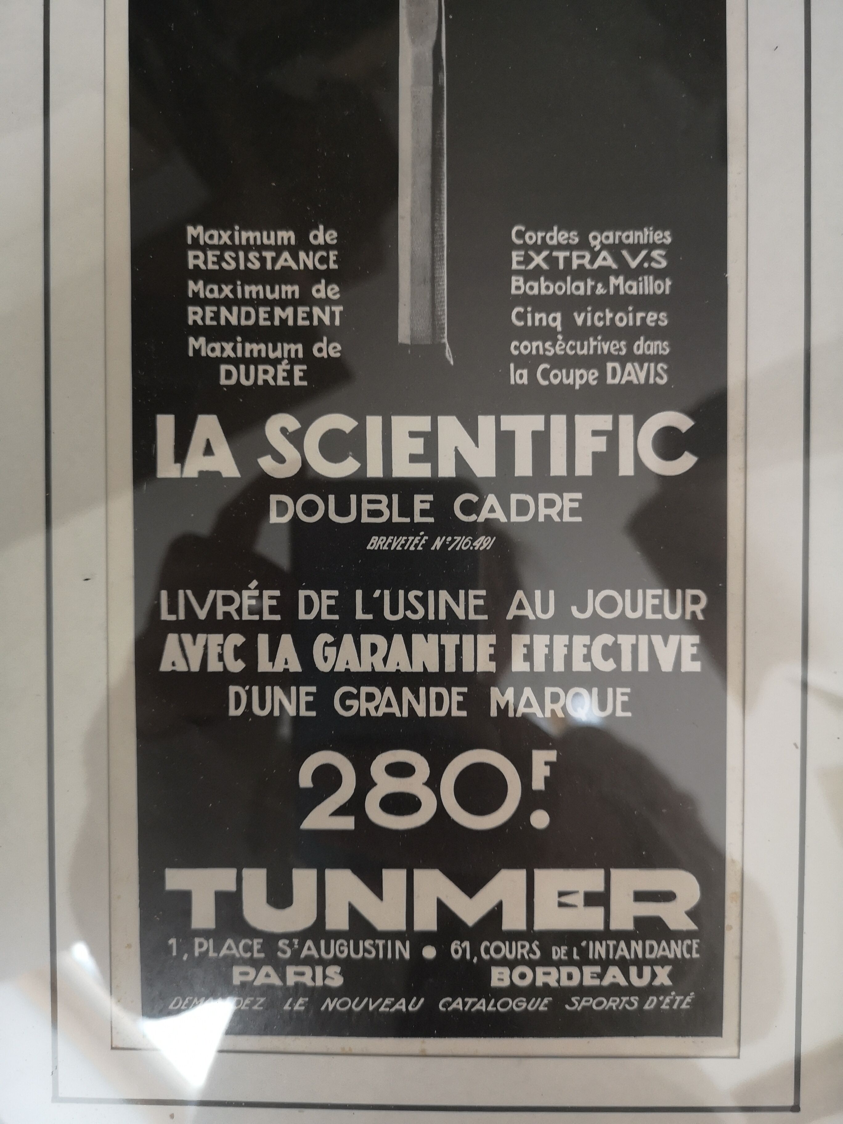 Advertisement old vintage 30s tennis tunmer