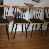 4 Baumann 740G chairs light beech black skai