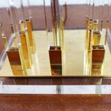 Pair of plexiglass and brass lamps, Italy 1970