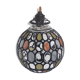 Old art deco pendant lamp - Partitioned and colored glass globe - 1930