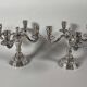 Pair of solid silver 950 candelabra in Louis XVI style