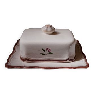 Vintage earthenware butter dish Longchamp