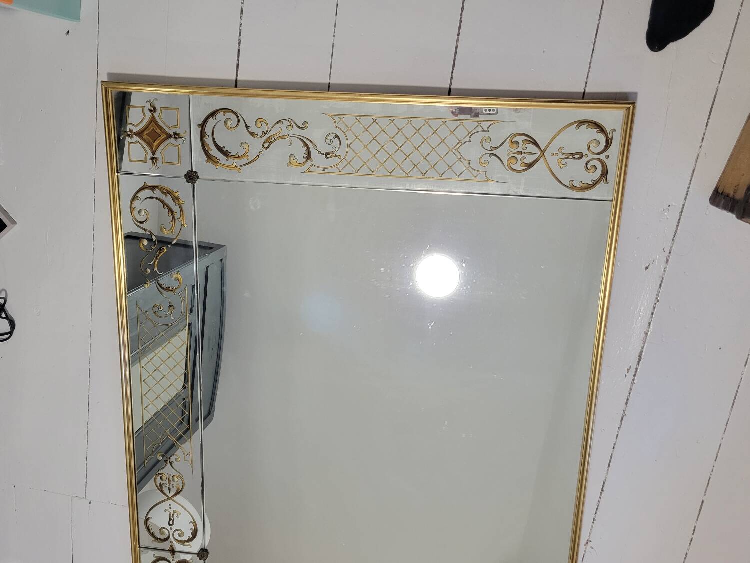 Eglomise brasserie mirror, late 19th century