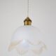 Frosted glass pendant light with floral pattern and wavy edge