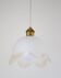 Frosted glass pendant light with floral pattern and wavy edge