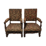 Set of two Louis XVIII armchairs, solid wood