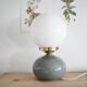 Lampe céramique grise & opaline