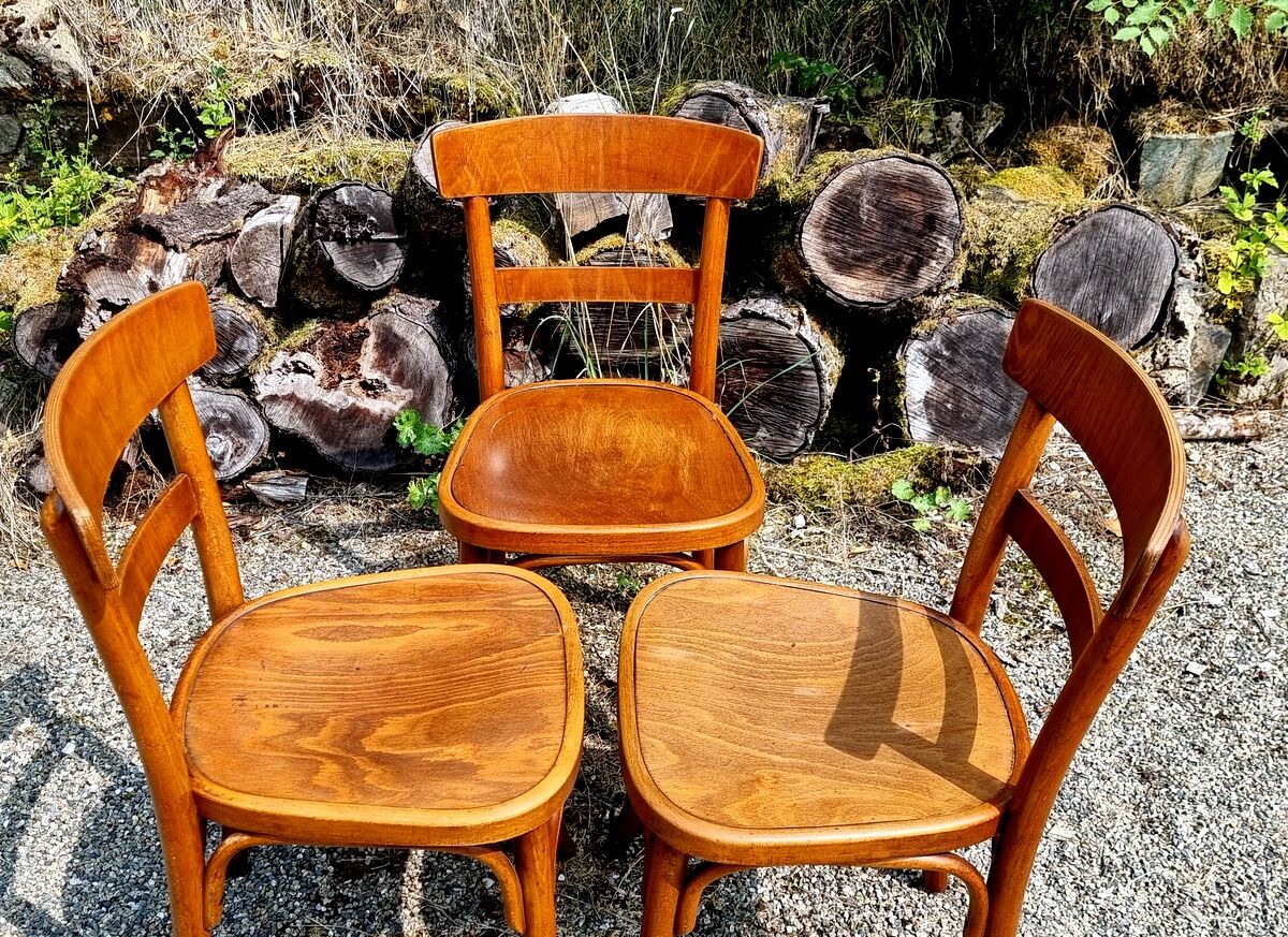 3 chaises bistrot Thonet années 40