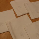 8 damasal table towels monogrammed flower sh
