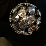 Sputnik chandelier design in chrome