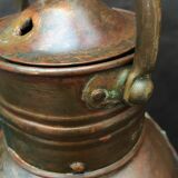 Ancient naval flag lantern in ancient copper semaphore lamp 19th century